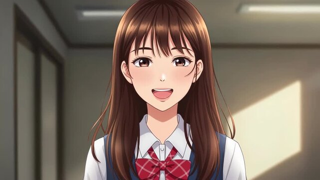 The Art of Expression: A captivating portrayal of a girl, whose smile speaks volumes, conveying warmth, joy, and a hint of playful curiosity, radiates charm and innocence. 