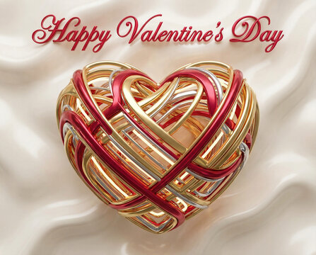 Serce na kremowym tle jako symbol walentynek i zakochanych.