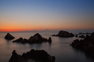 Fototapeta premium 神奈川県横須賀市 荒崎海岸夕景