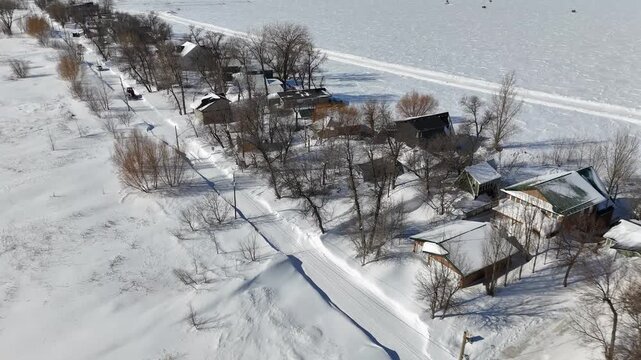 Lake Manitoba Frozen at Delta Beach