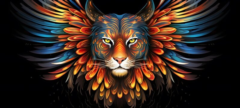 liger wings vector illustration t-shirt design ,generative AI