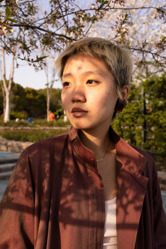 Portrait with Cherry Blossoms