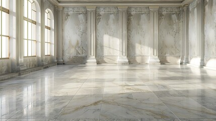 Fototapeta premium A photo of an empty room with polished stone