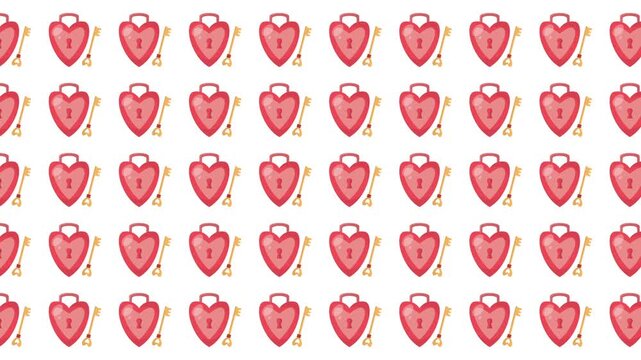 Pattern of heartshaped locks with keys are perfect for valentines day designs, romantic concepts, love themes, and anniversary projects.
