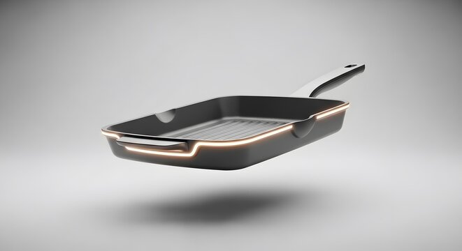 Futuristic Frying Pan with Neon Accent