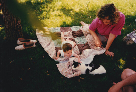 Young Family in Garden