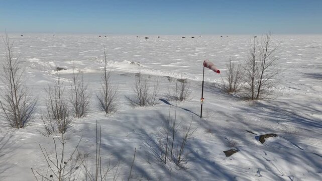 Lake Manitoba Frozen at Delta Beach