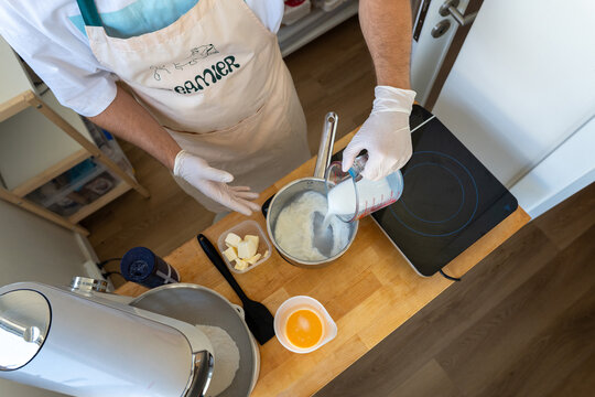 Cooking Preparation With Ingredients on a Kitchen Countertop