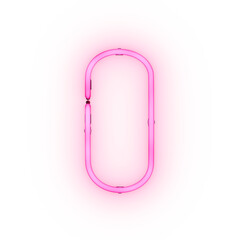Fototapeta premium Pink Neon Glowing Letter O On Transparent Background