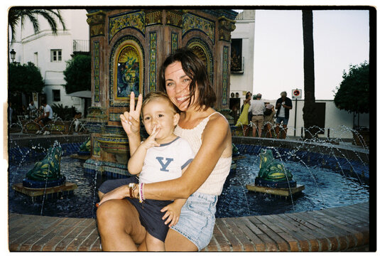 Mother and Child at Fountain
