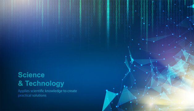 Abstract blue lights background with digital circuits. Vector illustration, contains transparencies, gradients and effects.