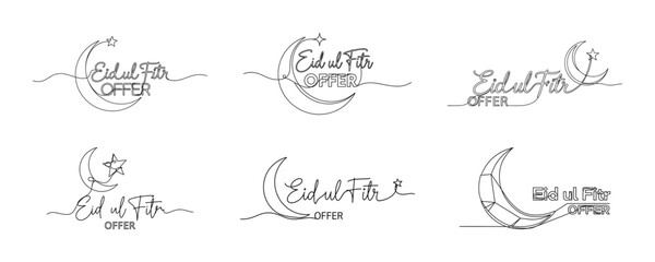 Collection of coffee shop logos with moon and stars illustration