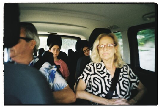 Grandparents and Granddaughters in Car