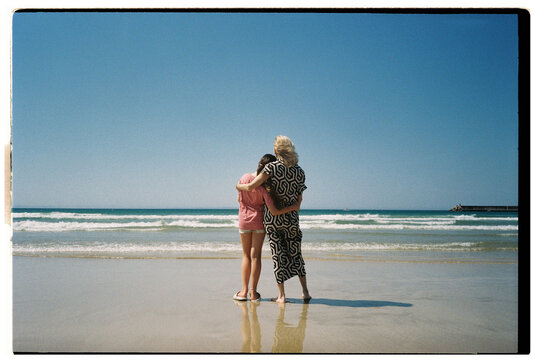 Grandmother and Granddaughter at Beach

