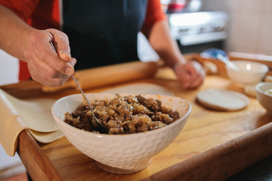 Savory Empanada Filling in Progress