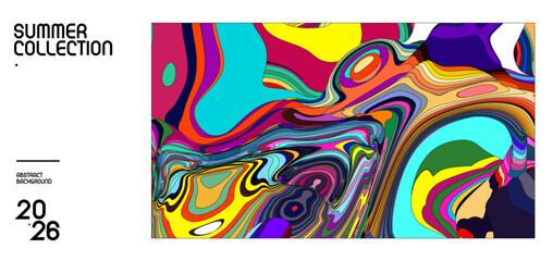 Vibrant Abstract Art Banner for Summer Collection Promotion