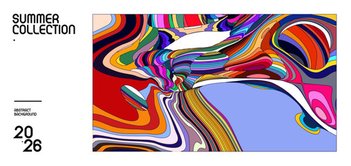 Abstract colorful wave pattern for summer collection design