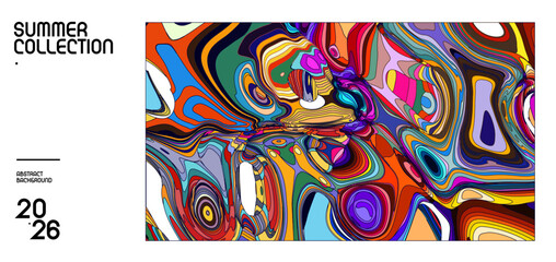 Colorful abstract art design for summer collection promotion
