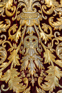 Ornate Gold Silver Embroidery Virgin of Amargura Mantle Seville