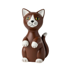 Fototapeta premium A charming brown and white stuffed animal cat with a sweet expression.
