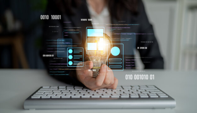 UI UX mockup showing application layout, structure, and code interface. UI design defines user flow, UI design improves clarity, UI design enhances experience, and UX design supports logic. Latch
