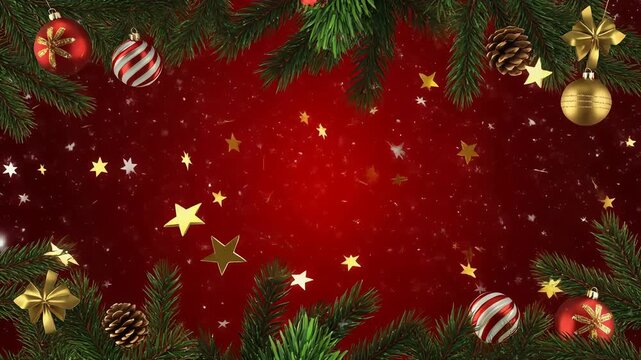 Festive Christmas frame with falling stars
