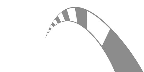 Abstract dark gray and light gray curved shape on transparent background with checkerboard pattern