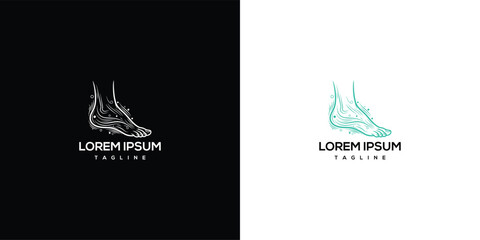 Anatomical Foot Outline Logo - Human Foot Bone Structure.