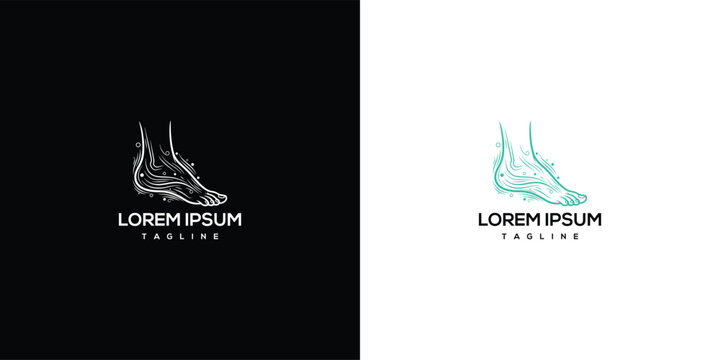 Anatomical Foot Outline Logo - Human Foot Bone Structure.