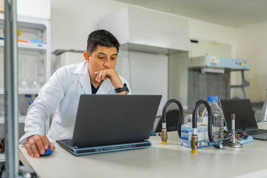 Scientist analyzing data