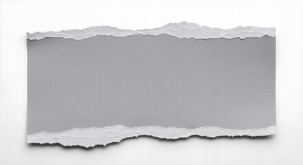 Obraz premium torn gray paper texture with ripped edges on white background for design element usage