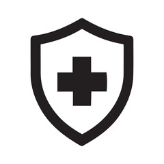 Obraz premium hospital shield icon, silhouette
