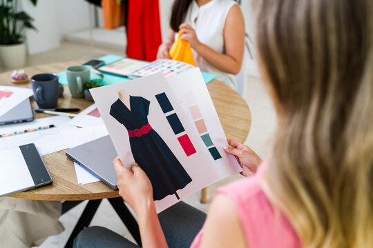 Fashion designers choosing color palette