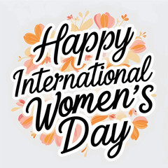 Obraz premium International Women's Day Greeting with Soft Pastel Floral Illustration