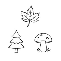 Forest line icon set vector
Vector set of icons on a white background