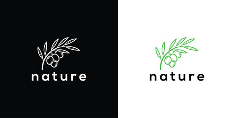 Olive Branch Logo - Nature Organic Minimalist Design.