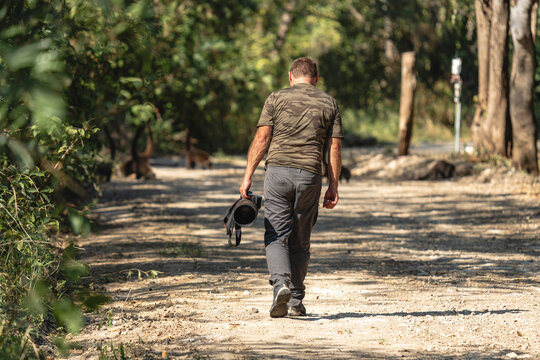 Wildlife photographer on the trail