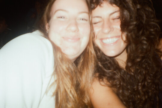 lo-fi selfie of two  young women on Film