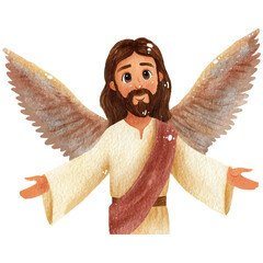 Naklejka premium jesus with wing