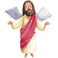 Naklejka premium jesus with wing