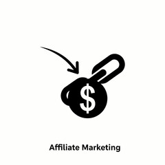 Fototapeta premium Affiliate Marketing Concept: Illustration of Dollar Sign Connected to Link
