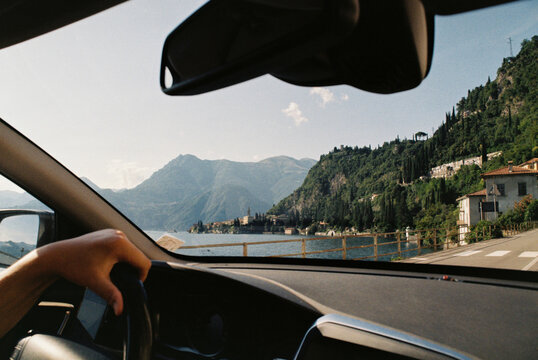 Scenic drive along Lake Como, Italy  