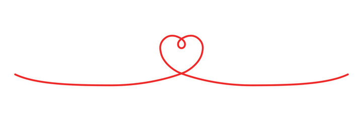 シンプルなハートのライン・イラスト素材