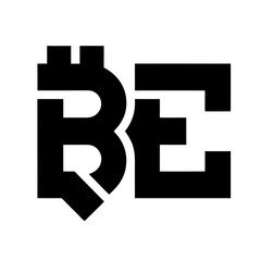 Obraz premium A black and white image of the letters b and e