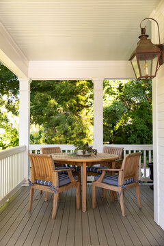 house Luxury property with porch table 