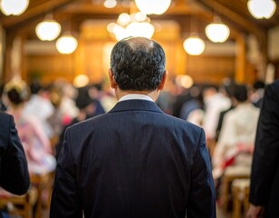 男性　結婚式　後ろ姿
