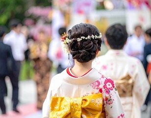 女性　結婚式　後ろ姿