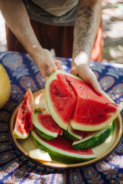 Summer time with watermelon