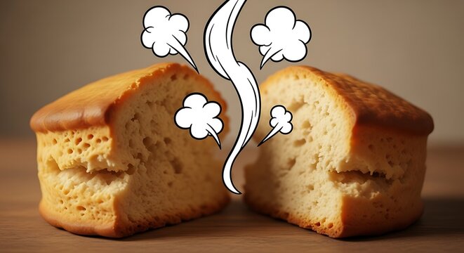 Sliced Loaf of Bread with Cartoon Flowers.