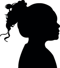 a girl head silhouette vector